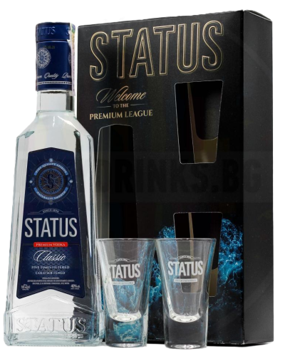ВОДКА STATUS CLASSIC 500МЛ С 2 ЧАШИ