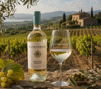 БЯЛО ВИНО LA TRAVERSATA ВЕРМЕНТИНО TOSCANA IGT - CORVEZZO, 750мл