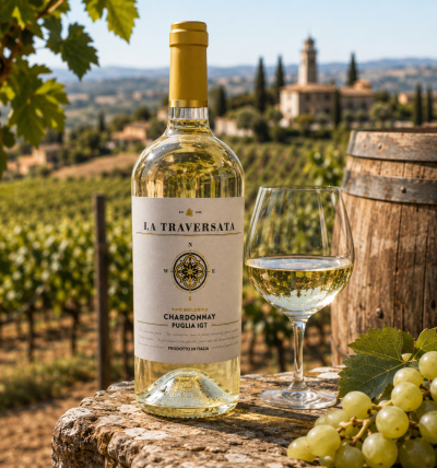 БЯЛО ВИНО LA TRAVERSATA ШАРДОНЕ PUGLIA IGT- CORVEZZO, 750мл