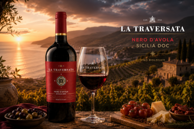 ЧЕРВЕНО ВИНО LA TRAVERSATA НЕРО Д'АВОЛА SICILIA DOC - CORVEZZO, 750мл
