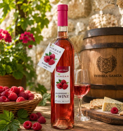 ПЛОДОВО ВИНО ОТ МАЛИНА - VINOAR, 500мл