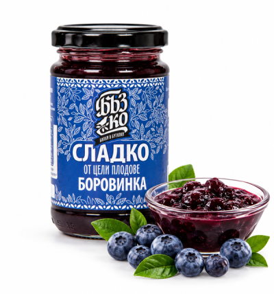BuzKo BLUEBERRY JAM, 65% WHOLE FRUIT – 380 g